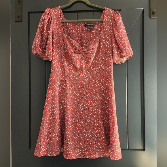 French Connection Elao Drape Puff Sleeve Dress Size 8 - EUC - Picture 2 of 11